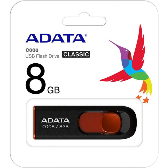 ADATA 8GB fekete pendrive (AC008-8G-RKD)