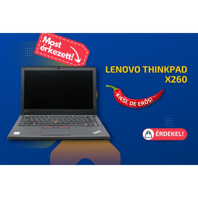 Lenovo ThinkPad X260 | 12,5 colos kijelző | Intel Core i5-6300U | 8GB memória | 1TB SSD | Magyar billentyűzet | Windows 10 PRO + 2 év garancia!