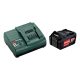 Metabo Basic akku szett 1x4Ah 4000mAh Li-ion akkumulátor + SC 30 töltő, 5INR19/66-2