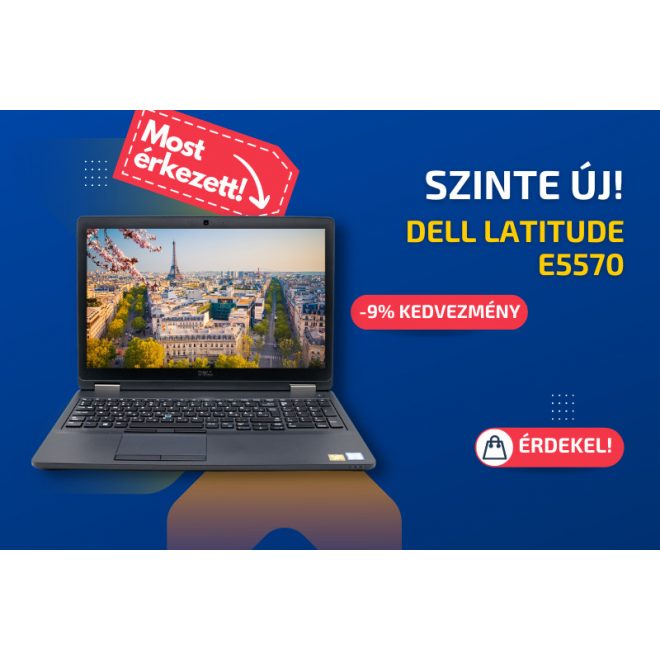 Dell Latitude E5570 | 15,6 colos Full HD kijelző | Intel Core i5-6200U | 8GB RAM | 256 GB SSD | Magyar billentyűzet | Windows 10 Pro + 2 év garancia!