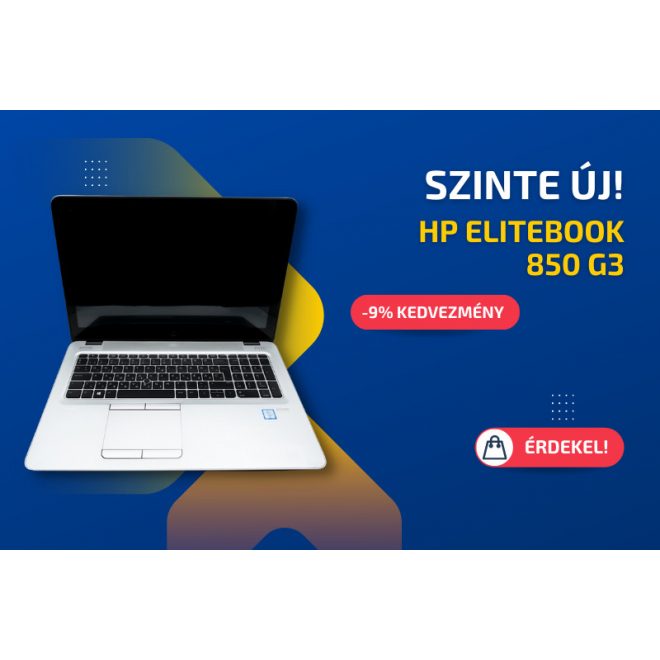 HP EliteBook 850 G3 | 15,6 colos FULL HD kijelző | Intel Core i5-6300U | 16GB RAM | 512GB SSD | Windows 10 PRO + 2 év garancia!