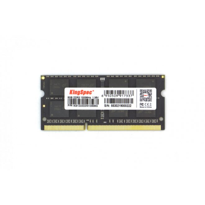 KingSpec 8GB DDR3L 1333MHz low voltage (1,35V) laptop memória