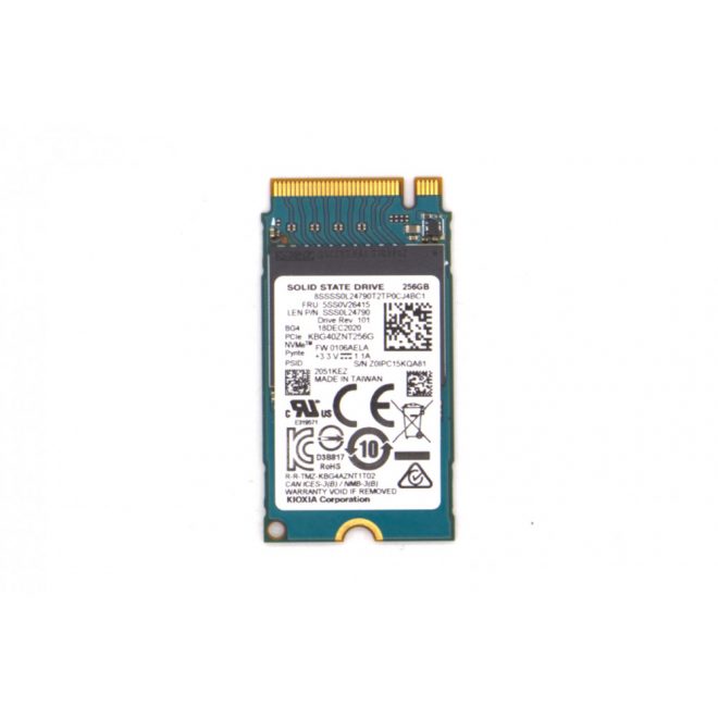 Toshiba KIOXIA 256GB M.2 NVMe PCIe SSD meghajtó, (2242) (KBG40ZNT256G)