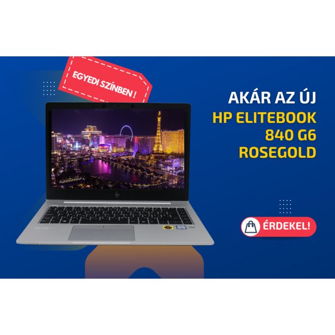 HP EliteBook 840 G6 Rosegold | 14 colos Full HD kijelző | Intel Core i5-8265U | 16GB RAM | 1TB SSD | Windows 10 PRO + 2 év garancia!