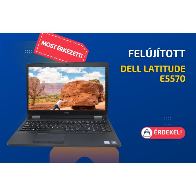 Dell Latitude E5570 | 15,6 colos FULL HD kijelző | Intel Core i5-6200U | 8GB memória | 128GB SSD | Magyar billentyűzet | Windows 10 Pro + 2 év garancia!