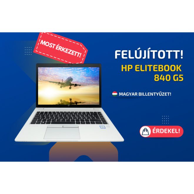 HP EliteBook 840 G5 | 14 colos Full HD kijelző | Intel Core i5-8250U | 8GB RAM | 1TB SSD | Magyar billentyűzet | Windows 10 PRO + 2 év garancia!