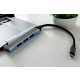 USB hub, elosztó 1db Type-C (apa) - 1db USB 3.0 + 3db USB 2.0 (anya) porttal