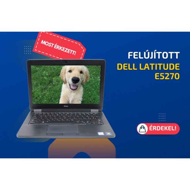 Dell Latitude E5270 | 12,5 colos FULL HD kijelző | Intel Core i5-6200U | 8GB memória | 256GB SSD | Magyar billentyűzet | Windows 10 Pro + 2 év garancia!