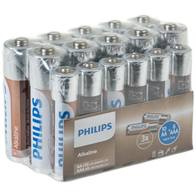 Philips Alkaline NRG 6 x élettartam LR036A16F/10 10db AA + 6db AAA elem csomagban