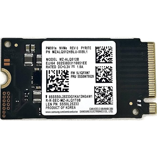 Samsung 512GB M.2 PM991a NVMe PCIe SSD meghajtó, (2242) (MZ-ALQ512B) | 3 év garancia