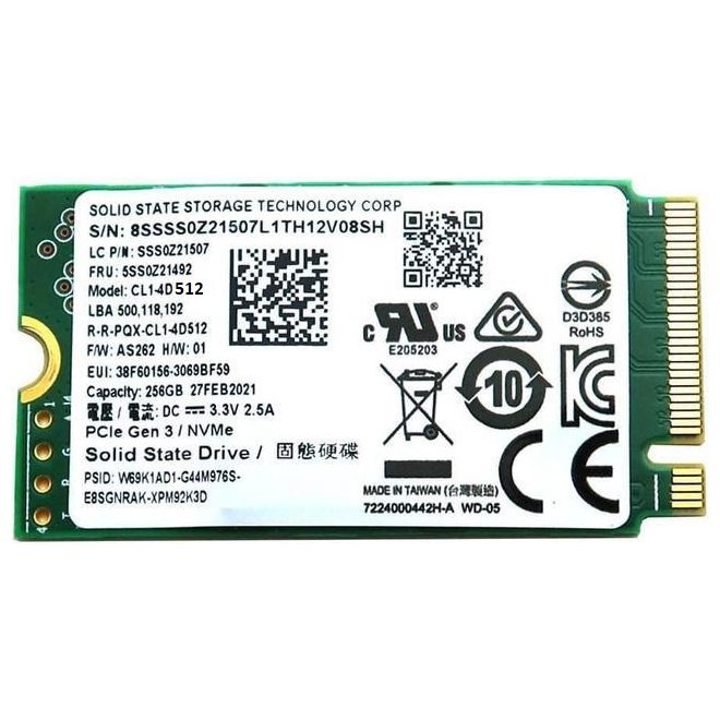 SSSTC 512GB M.2 NVMe PCIe SSD meghajtó, (2242) (CL1-4D512) | 3 év garancia