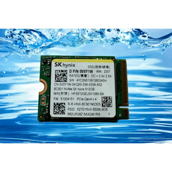 SK hynix 512GB BC901 M.2 Gen4 x4 NVME SSD meghajtó kártya, (2230) | Olvasás: 4800 MB/s, Írás: 4400 MB/s