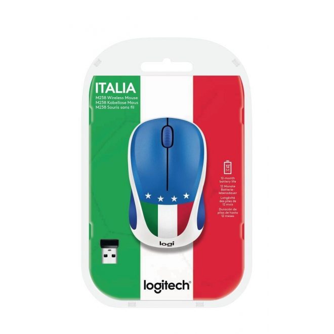 Logitech m238 Fan Collection Italy Olasz mintás USB optikai vezeték nélküli egér (910-005402)