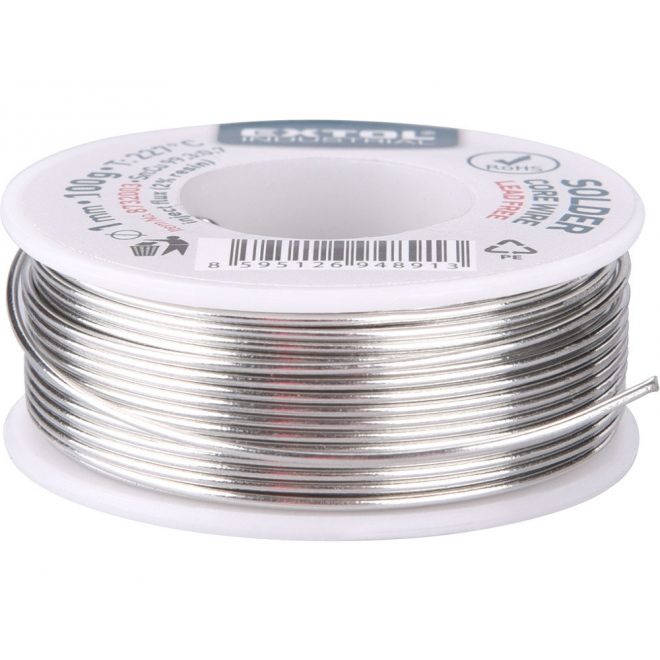 EXTOL® Industrial Műszerész Forrasztó ón 100 g gyantás 1mm vastag (8732003)