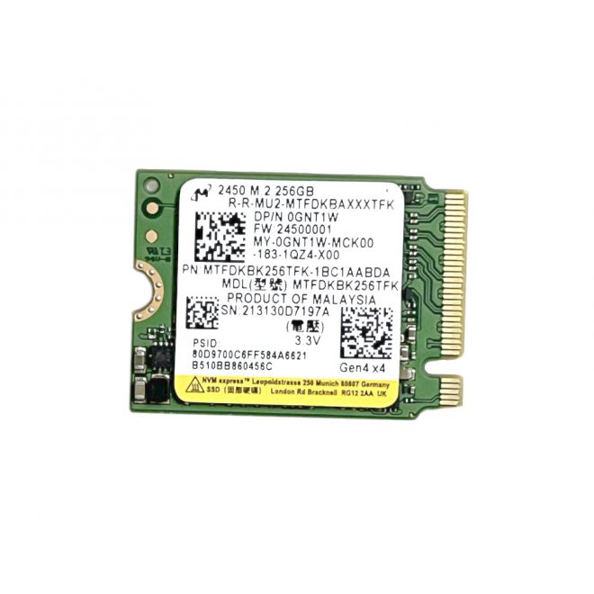 256GB használt M.2 NVMe SSD kártya (2230)