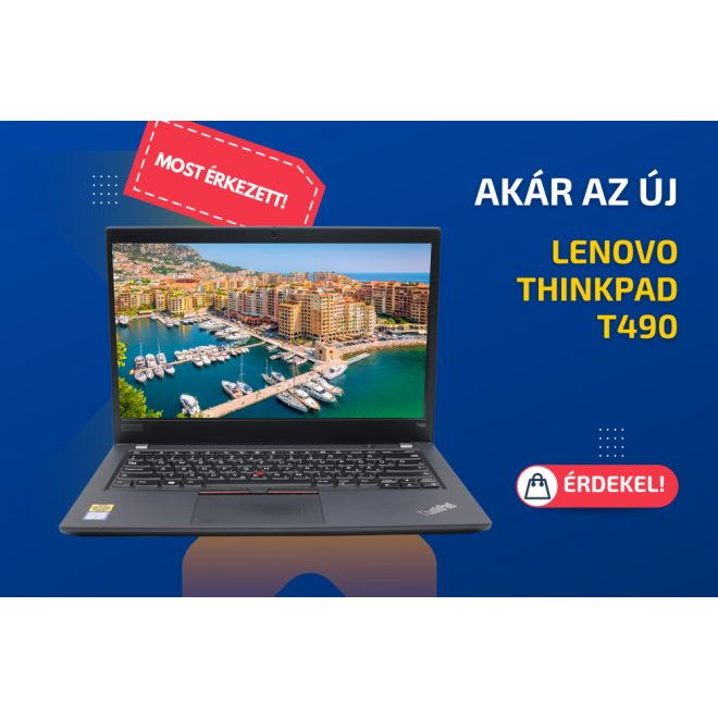 Lenovo ThinkPad T490 | 14 colos FULL HD kijelző | Intel Core i5-8265U | 16GB memória | 512 SSD | Windows 10 PRO + 2 év garancia!