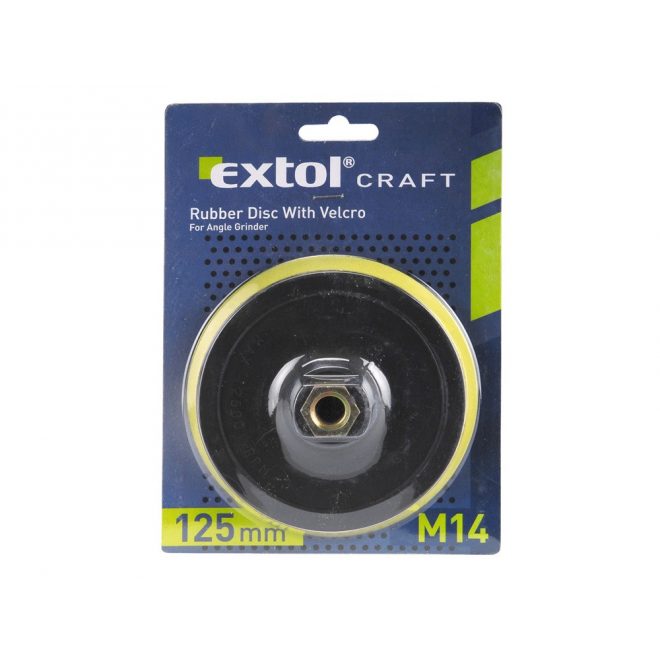 EXTOL® Craft gumitányér sarokcsiszolóhoz, 125mm, tépőzáras, max fordulat 12500/perc (108525)