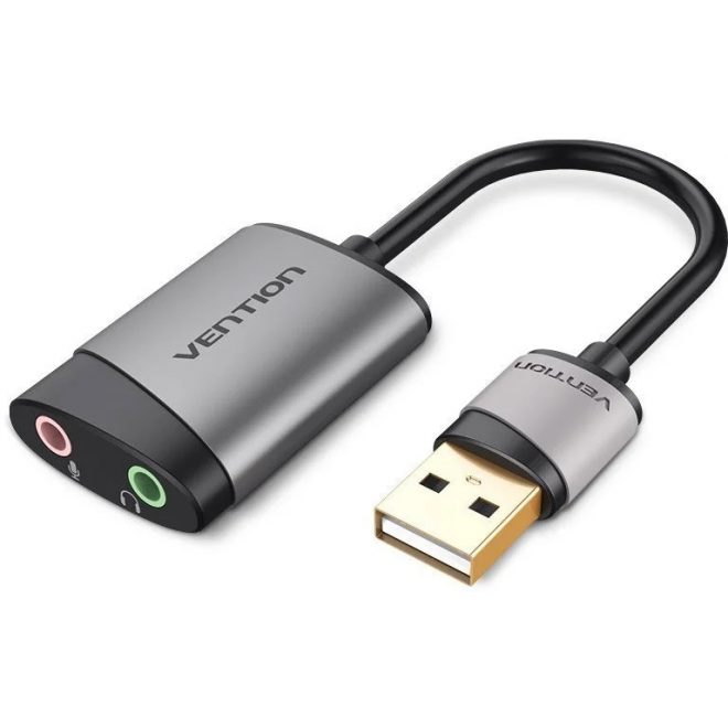 Vention USB Külső Hangkártya | Mikrofon és Fejhallgató kimenettel | 15 cm-es kábellel (OMTP-CTIA)