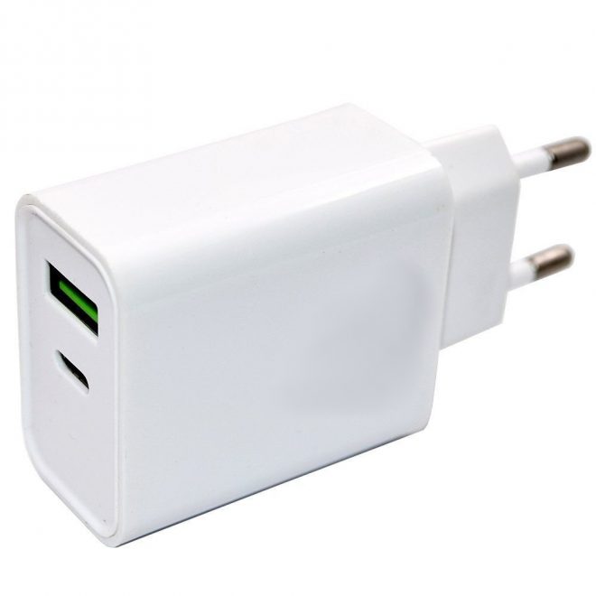 Samsung 15W USB + 20W Type-C helyettesítő adapter, gyorstöltő, Fehér (USB, Type-C, kábel nélkül)  