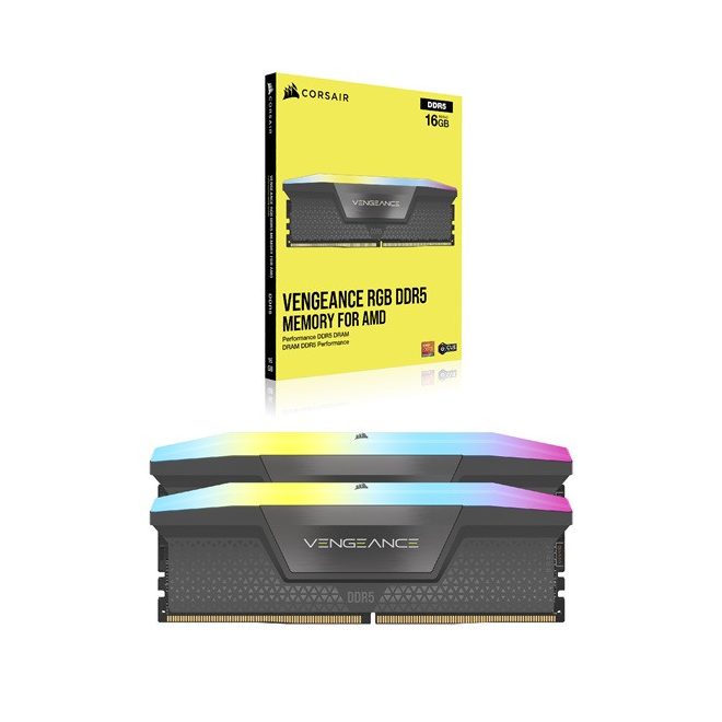 CORSAIR VENGEANCE RGB DDR5 32GB 6000MHz CL36, AMD EXPO 2x16Gb Kit