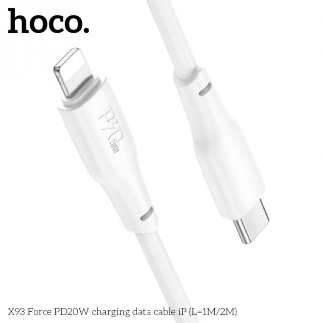 hoco. X93 Force iPhone, iPad 1 méteres Type-C-lightning adat és töltő kábel (gyorstöltő) (X93)