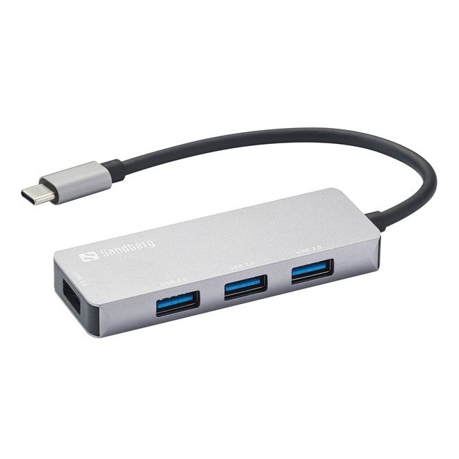 Sandberg USB-C USB HUB 4 port USB elosztó átalakító a következőkre: 1xUSB 3.0, 3xUSB 2.0 (336-32)