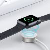 Apple Watch Töltő, USB-C 1m kábellel, Mágneses Indukciós, Fém, Fehér