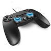 Spirit of Gamer PGP Wired PS4, PS3 és PC USB Vezetékes Kontroller, Gamepad, Vibration, Fekete-Kék, 2m kábel (SOG-WXGP4)