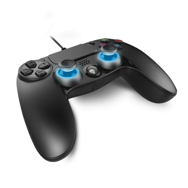 Spirit of Gamer PGP Wired PS4, PS3 és PC USB Vezetékes Kontroller, Gamepad, Vibration, Fekete-Kék, 2m kábel (SOG-WXGP4)