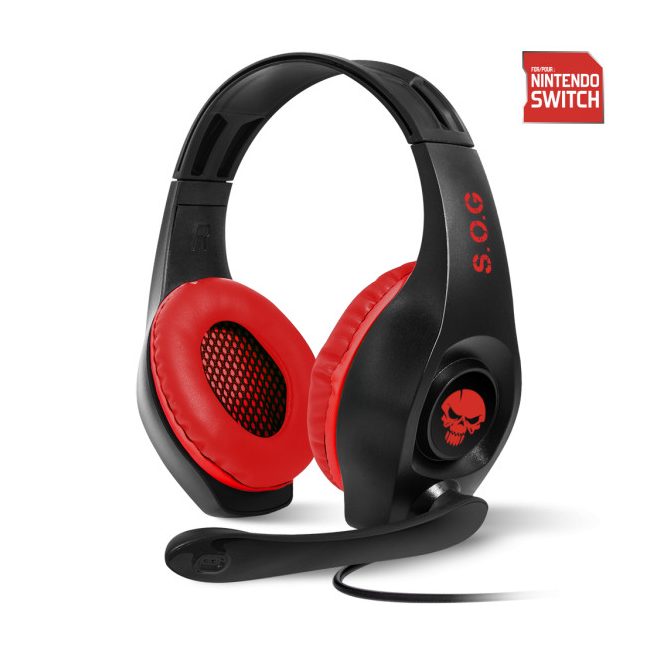 Spirit of Gamer PRO-NH5 Red Nintendo Switch Gamer Fejhallgató, Headset Mikrofonnal (MIC-G715SW)