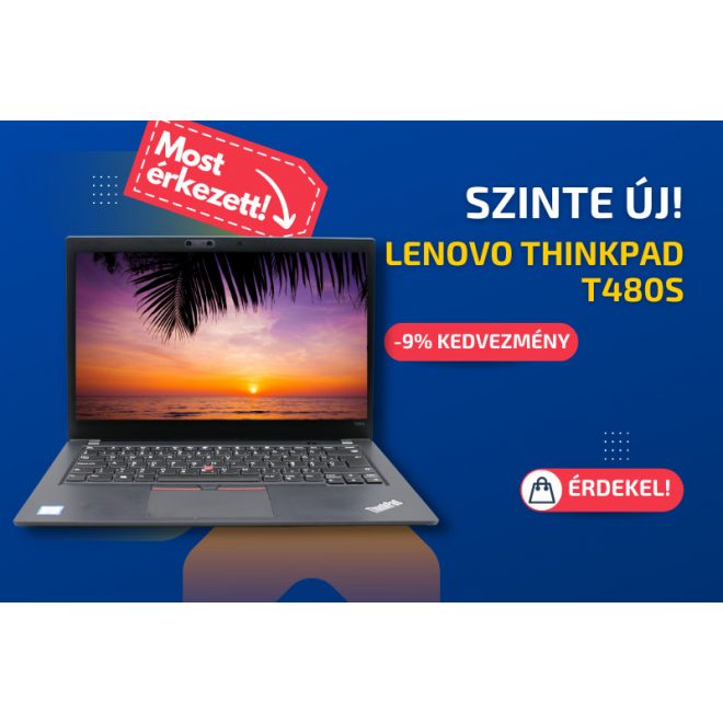 Lenovo ThinkPad T480S | 14 colos Full HD kijelző | Intel Core i7-8650U | 16GB memória | 256GB SSD | Magyar billentyűzet | Windows 10 PRO + 2 év garancia! 