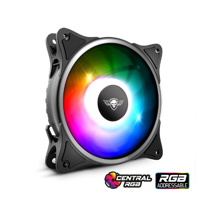 Spirit of Gamer Cooler 12cm - CENTRAL RGB BLADE FAN V120IN (25,3dB; max. 39,6 m3/h; 3pin csatlakozó (Molex); ház hűtésre, RGB LED) (SOG-V120IN)