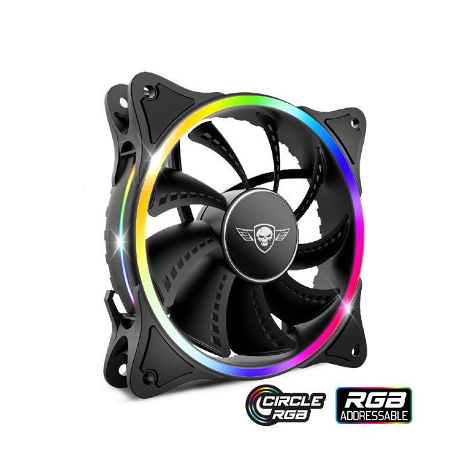 Spirit of Gamer Cooler 12cm - CIRCLE RGB RING FAN V120EX (25,3dB; max. 39,6 m3/h; 3pin csatlakozó (Molex); ház hűtésre, RGB LED) (SOG-V120EX)