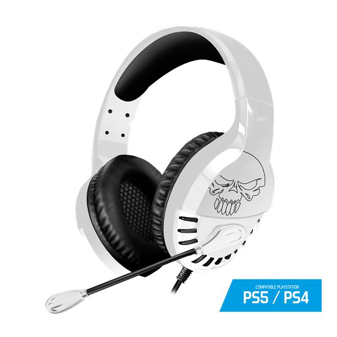 Spirit of Gamer PRO H3 Gamer Fejhallgató, PS4/PS5 kompatibilis, Fehér, Headset Mikrofonnal (MIC-PH3PS5)