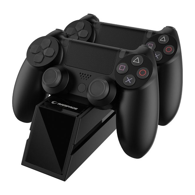 Rampage Gamepad töltő - RP-PS4 (Dokkoló 2x PS4 kontroller töltéséhez, fekete) (37089)