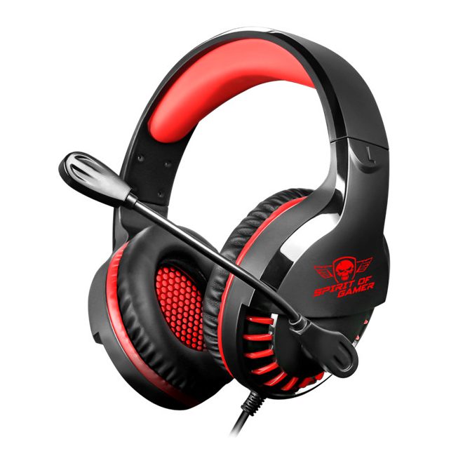 Spirit of Gamer PRO H3 Gamer Fejhallgató, Fekete-Piros, Headset Mikrofonnal, 2m kábellel (MIC-PH3MPRE)