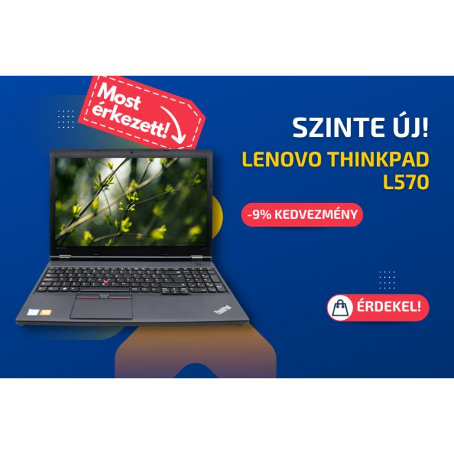 Lenovo ThinkPad L570 | 15,6 colos FULL HD kijelző | Intel Core i5-6200U | 8GB memória | 256GB SSD | Magyar billentyűzet | Windows 10 PRO + 2 év garancia!