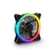 Sharkoon Cooler 12cm - SHARK Blades RGB (18.2dB; 94.8 m3/h; 1200rpm; 20x RGB Led; 3pin + 4pin csatlakozó; Gamer PC ház hűtésre) (4044951026876)