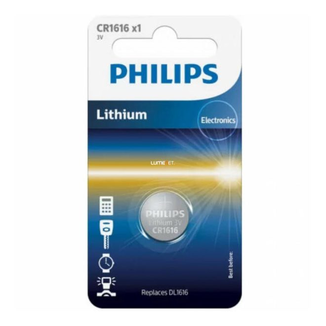 CR1616 / DL1616 CMOS gomb elem, 3V-os Philips