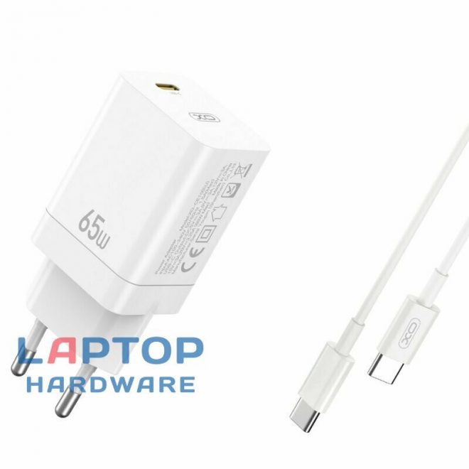 XIAOMI Mi helyettesítő 65W GaN Gyorstöltő + Kábel USB-C to USB-C (Type-C) 1 méter, Fehér (BHR4499GL)