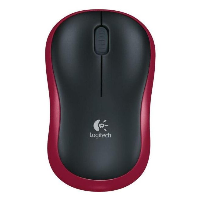 Logitech m185 USB fekete-piros optikai vezeték nélküli egér (910-002240)