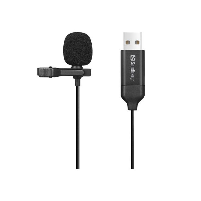 Sandberg Csiptetős USB Mikrofon - Streamer USB Clip Microphone (126-40)