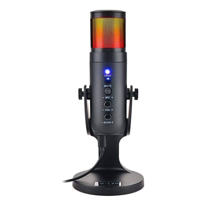 The G-Lab Mikrofon - K-MIC Streaming Pro NATRIUM Microphone, PC/MAC/PlayStation (USB csatlakozó, fekete)