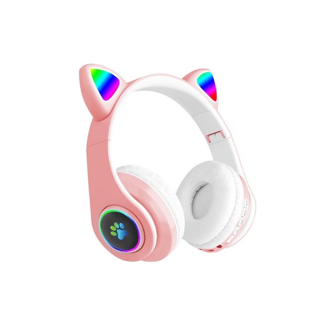 Bluetooth fülhallgató macskafüllel, Cat ears pink, rózsaszín (JST-B39M)