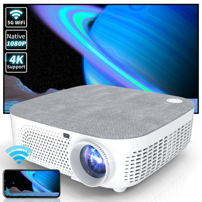 Projector TV G1 Full HD LED Projektor Natív 1920x1080p | WiFi | BlueTooth 5.0 | Android 9.0 | 180 ANSI Lumen | MAGYAR nyelvű menüvel