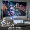 Projector TV X5 Full HD LED Projektor Natív 1920x1080p | WiFi | BlueTooth 5.0 | fehér | 250 ANSI Lumen | MAGYAR nyelvű menüvel