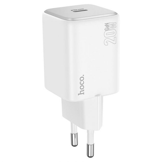 Hoco 20W-os telefon gyorstöltő + USB-C (TYPE-C) kábel, fehér (N40)