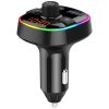 Szivargyújtós FM Transmitter Bluetooth 5.0, MP3, WMA USB és MicroSD kártya bemenettel, Dupla USB telefon gyors töltővel, Rainbow LED (BC52L)