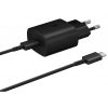 Samsung Gyári USB-C 25W Telefon és Tablet Adapter, Töltő + USB-C kábel 1m | Fekete (EP-TA800EBE)