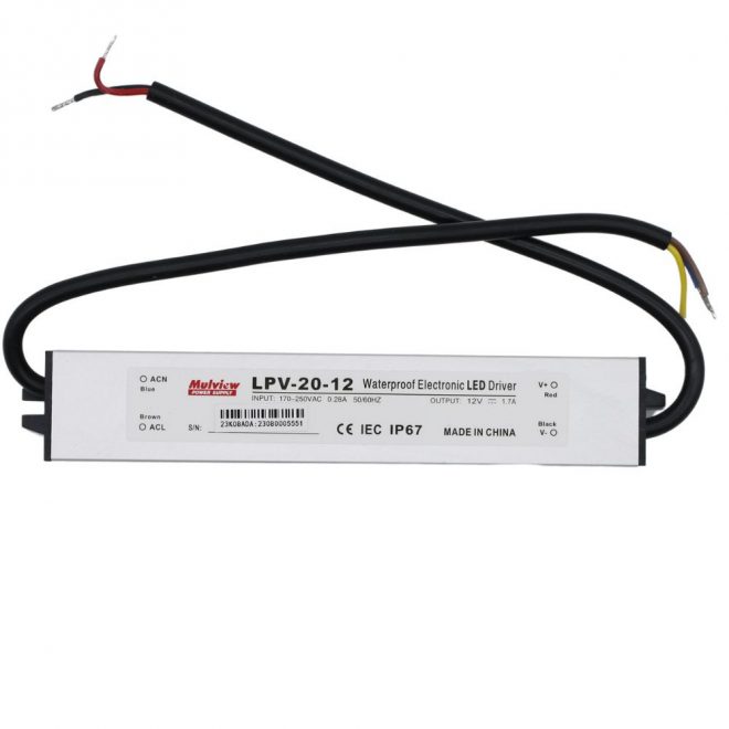 Mulview 12V 1,7A 20W LED ipari tápegység | fémházas | IP67 | LPV-20-12